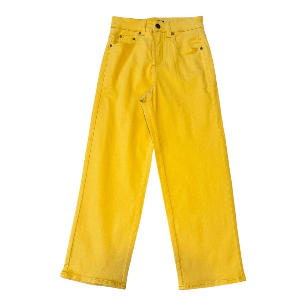 Universal Standard Wide Leg Crop Jeans - Size 0 High Rise Yellow Denim - Picture 1 of 7